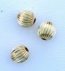 ABF-C05 = Corrugated Round Bead Gold Filled 5mm (Pkg of 5)