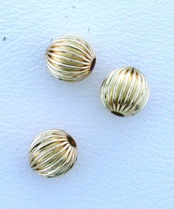 ABF-C05 = Corrugated Round Bead Gold Filled 5mm (Pkg of 5)