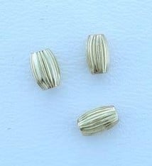 ABF-OC1 = Corrugated Oval Bead Gold Filled 3 x 4.5mm (Pkg of 5)
