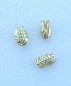 ABF-OC1 = Corrugated Oval Bead Gold Filled 3 x 4.5mm (Pkg of 5)