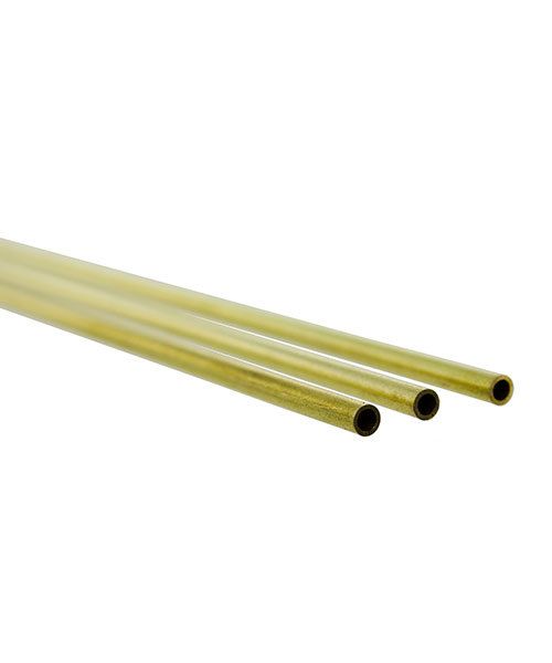 BRT02 = ROUND TUBE BRASS .014'' WALL 12'' LONG 3/32'' OD card of 3pcs