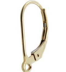 428-03 = Plain Earring Leverback with Ring 14K Gold