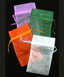 DBX1294M = Organza Drawstring Pouches Assorted Colors 4''x5'' (Dozen)