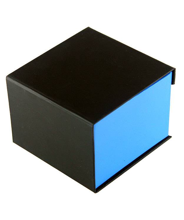 DBX4052 = Deluxe Magnetic Blue/Black Watch Box 4'' x 4'' x 2-1/4'' (Each)