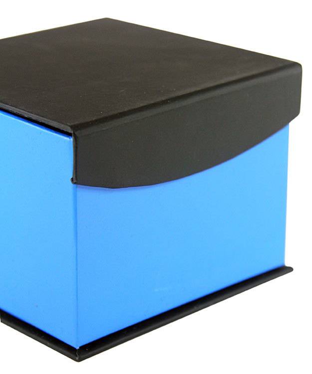 DBX4052 = Deluxe Magnetic Blue/Black Watch Box 4'' x 4'' x 2-1/4'' (Each)