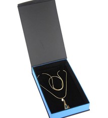 DBX4055 = Deluxe Magnetic Blue/Black Necklace Box 4-3/4'' x 7-1/4'' x 1-1/8'' (Each)