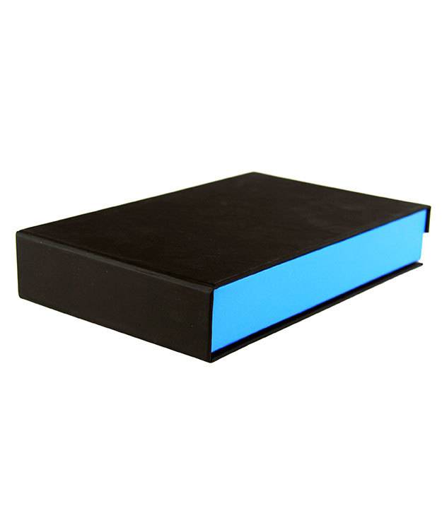 DBX4055 = Deluxe Magnetic Blue/Black Necklace Box 4-3/4'' x 7-1/4'' x 1-1/8'' (Each)