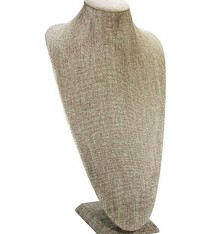 DCH3812 = Burlap Super Tall Necklace Bust 9-1/4'' wide x 17-1/2'' high