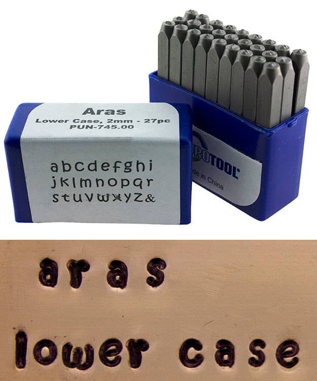 Eurotool PN996 = Letter Punch Set 2mm ARAS LOWER CASE 27pcs