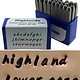 PN992 = Letter Punch Set 2mm HIGHLANDS LOWER CASE 27pcs