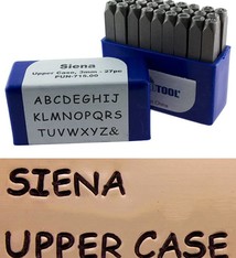 PN991 = Letter Punch Set 3mm SIENA UPPER CASE 27pcs