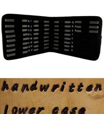 PN979 = Letter Punch Set 2mm HANDWRITTEN LOWER CASE 27pcs with CASE