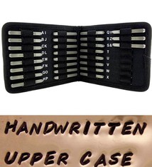 PN978 = Letter Punch Set 2mm HANDWRITTEN UPPER CASE 27pcs with CASE