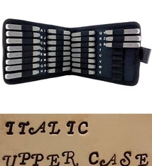 PN976 = Letter Punch Set 3mm STYLISH ITALIC UPPER CASE 27pcs with CASE