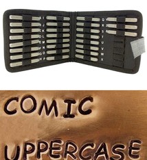 PN972 = Letter Punch Set 3mm COMIC UPPER CASE 27pcs with CASE