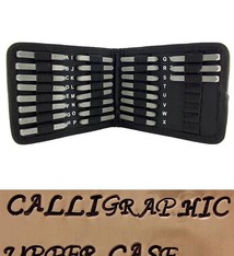 PN970 = Letter Punch Set Calligraphic Upper Case 27pcs   3mm Imprint