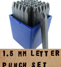 PN954 = Letter Punch Set 0 thru 9 and A thru Z with ''&'' Symbol   1.5mm Imprint