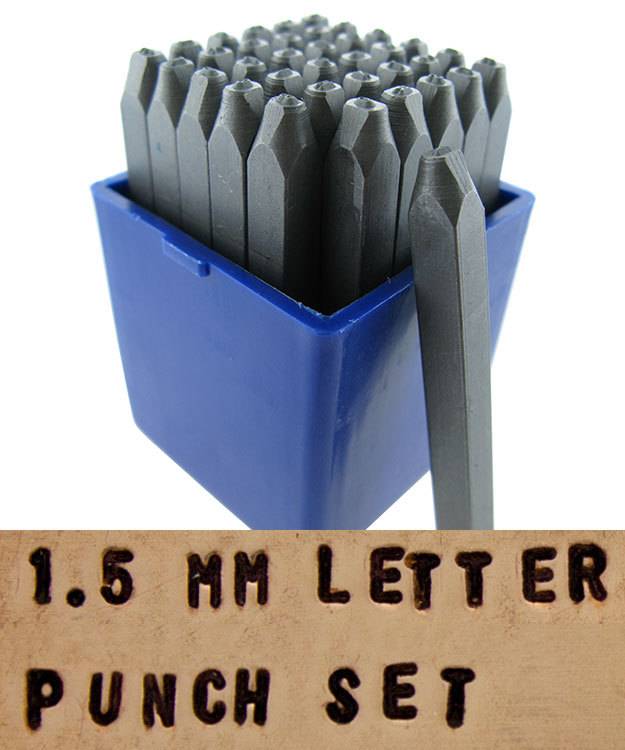 PN954 = Letter Punch Set 0 thru 9 and A thru Z with ''&'' Symbol   1.5mm Imprint