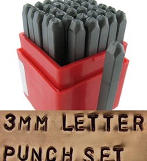 PN953 = Letter Punch Set 0 thru 9 and A thru Z with ''&'' Symbol   3mm Imprint
