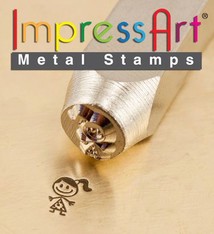 PN6398 = ImpressArt Design Stamp - ''sara'' - stick figure 6mm