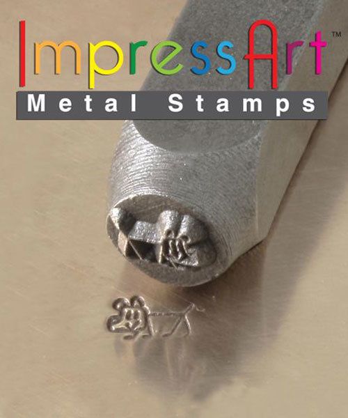 PN6386 = ImpressArt Design Stamp - dog - stick figure 6mm