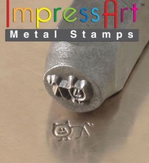 PN6385 = ImpressArt Design Stamp - cat - stick figure 6mm