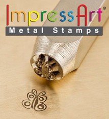 PN6341 = ImpressArt Design Stamp - spread wing butterfly 6mm