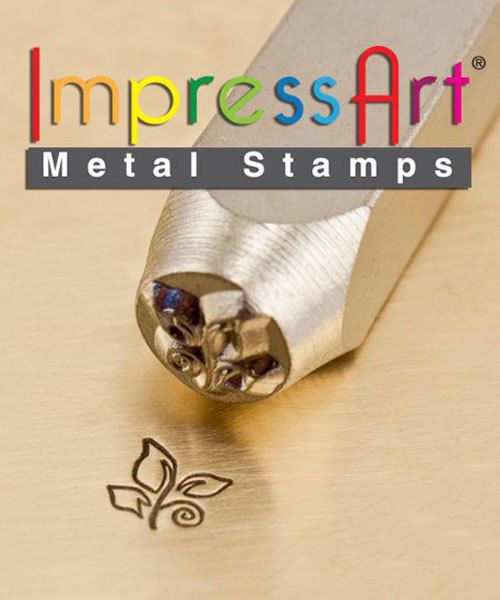 PN6340 = ImpressArt Design Stamp - leaf swirl 6mm