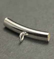 5120S-02 = Curved Tube Bail with Ring 2.8 x 15mm Sterling Silver (Pkg of 5)