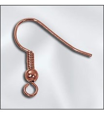 803CU-05 = Copper Earwire with Loop, Ball and Coil .025'' Wire (Pkg of 50)