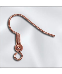 803CU-05 = Copper Earwire with Loop, Ball and Coil .025'' Wire (Pkg of 50)