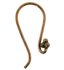 803CU-27 = Copper Earwire with Loop and 3 Balls .043'' Wire (Pkg of 20)