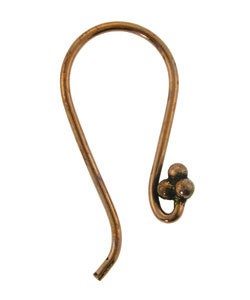 803CU-27 = Copper Earwire with Loop and 3 Balls .043'' Wire (Pkg of 20)