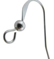803S-15 = Flat Earwire with 3mm Bead Sterling Silver (Pkg of 10)