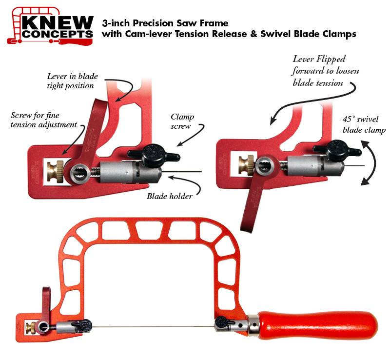 Knew Concepts SW4023 = Knew Concepts 3'' Saw with Cam Lever & Swivel Blade Clamps