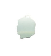 MSS2408 = Sterling Stamping GIRL HEAD 19.8 x 14.7mm with TOP LOOP (24ga)