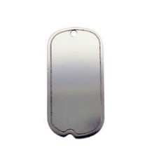 MSN37524 = NICKEL SILVER SHAPE - DOG TAG with HOLE 24ga  3/4 x 1'' (Pkg of 6)