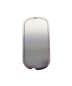 MSN37524 = NICKEL SILVER SHAPE - DOG TAG with HOLE 24ga  3/4 x 1'' (Pkg of 6)