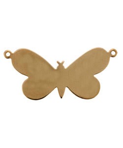 MSC54224 = COPPER SHAPE - BUTTERFLY with 2 RINGS 24ga 1-5/16'' x 3/4'' (Pkg of 6)