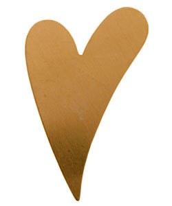 MSC42524 = COPPER SHAPE - HEART 24ga 1-13/16'' x 1-1/8'' (Pkg of 6)