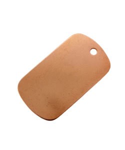 MSC37224 = COPPER SHAPE - DOG TAG 1-1/8'' x 5/8'' (24ga) (Pkg of 10)