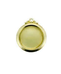 MSBR12024 = BRASS SHAPE - ROUND with RING 17mm X13mm ID with RING  24ga (Pkg of 6)