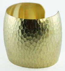 MSBR1044 = Hammered Domed Brass Cuff Bracelet 1-15/16'' Wide