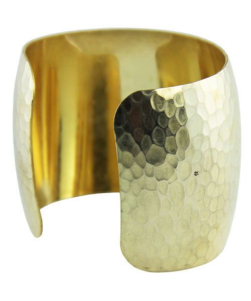 MSBR1044 = Hammered Domed Brass Cuff Bracelet 1-15/16'' Wide