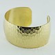 MSBR1042 = Hammered Domed Brass Cuff Bracelet 1-1/8'' Wide