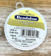 CD41918G-100 = Beadalon 19  .018'' Gold Color 100ft Spool