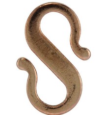 913CU-02 = Copper  '' S '' Hook 13x8mm  (Pkg of 12)