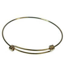 980GP-50 = Gold Plated Adjustable Wire Bangle 8-9.5''  14ga Wire
