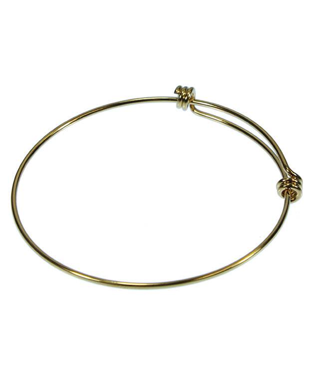 980GP-50 = Gold Plated Adjustable Wire Bangle 8-9.5''  14ga Wire
