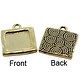 3000GP-43 = Fancy Square Pendant 13mm ID Gold Plated with Ring
